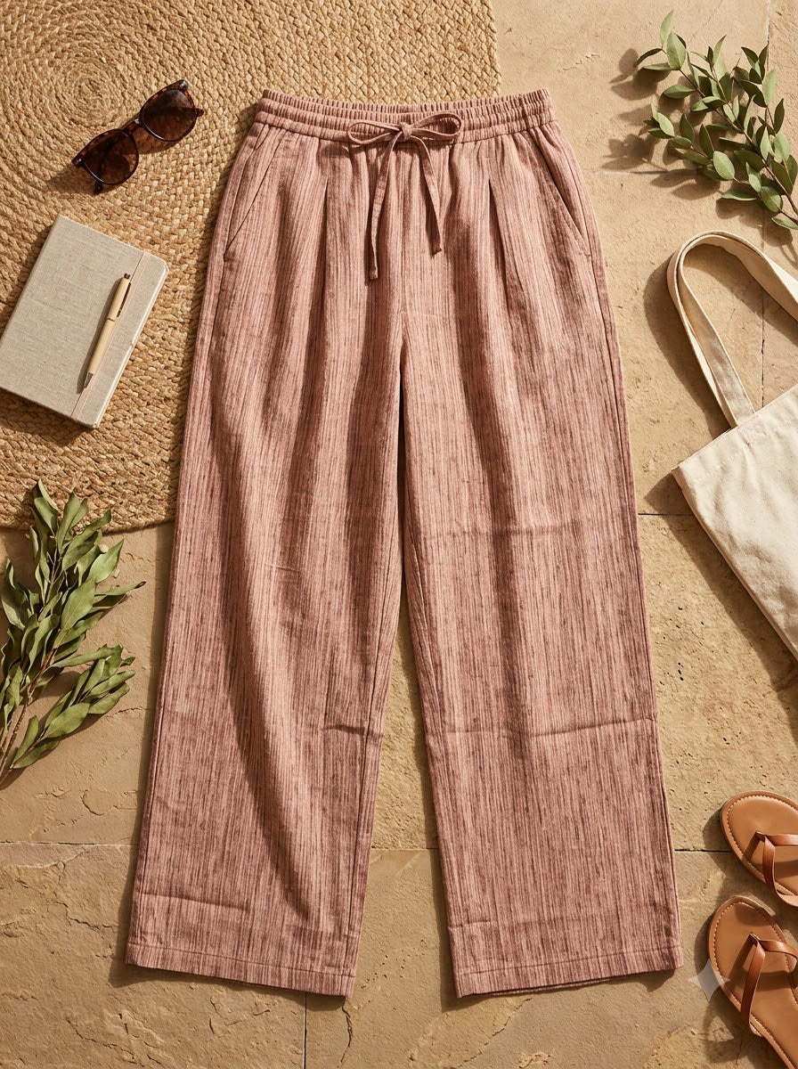 COTTON PALAZO-BROWN LINES