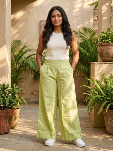 PLAIN PALAZO -PISTHA GREEN
