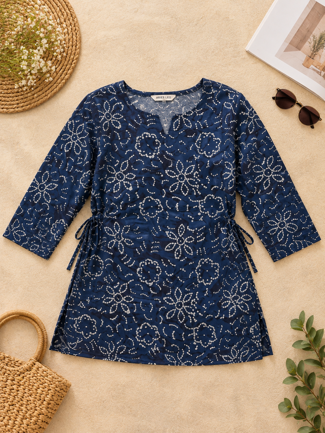 Nayra Indigo Bloom Short Top
