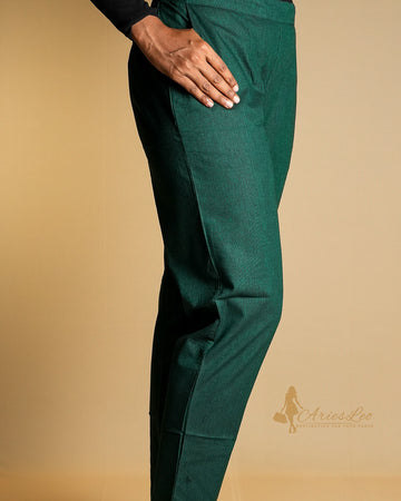 PINSTRIPES STRAIGHT CUT -DARK GREEN