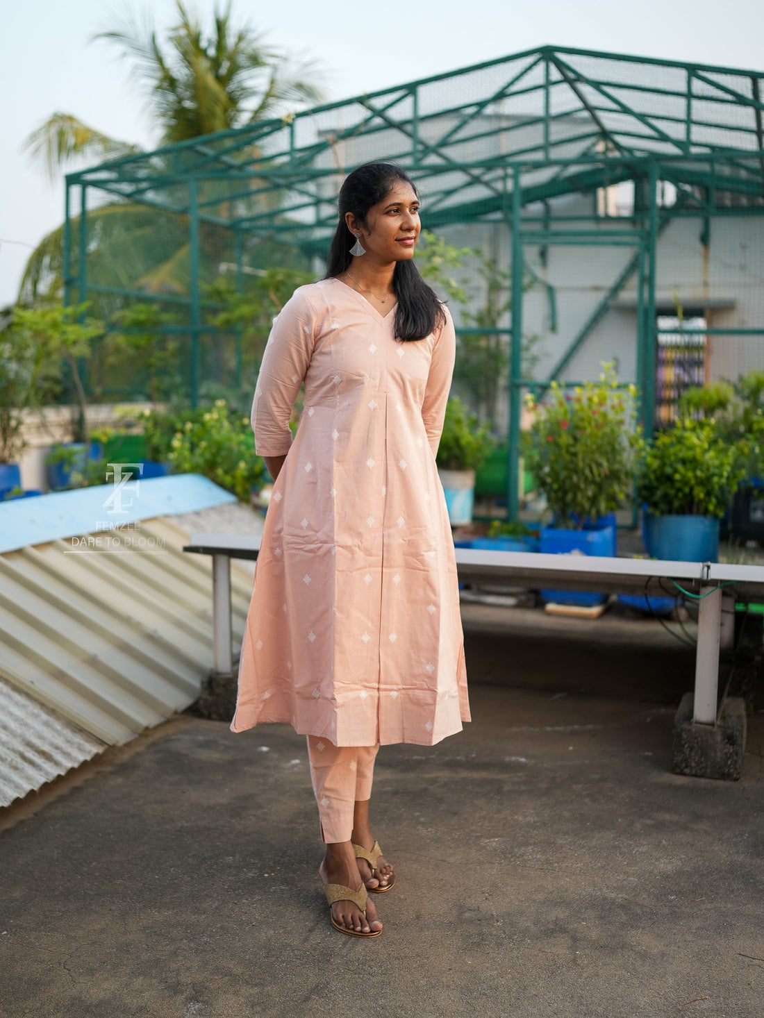Peach Cotton Co-ord Set