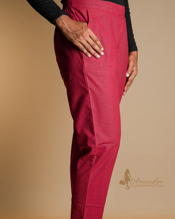 PINSTRIPES STRAIGHT CUT -RED