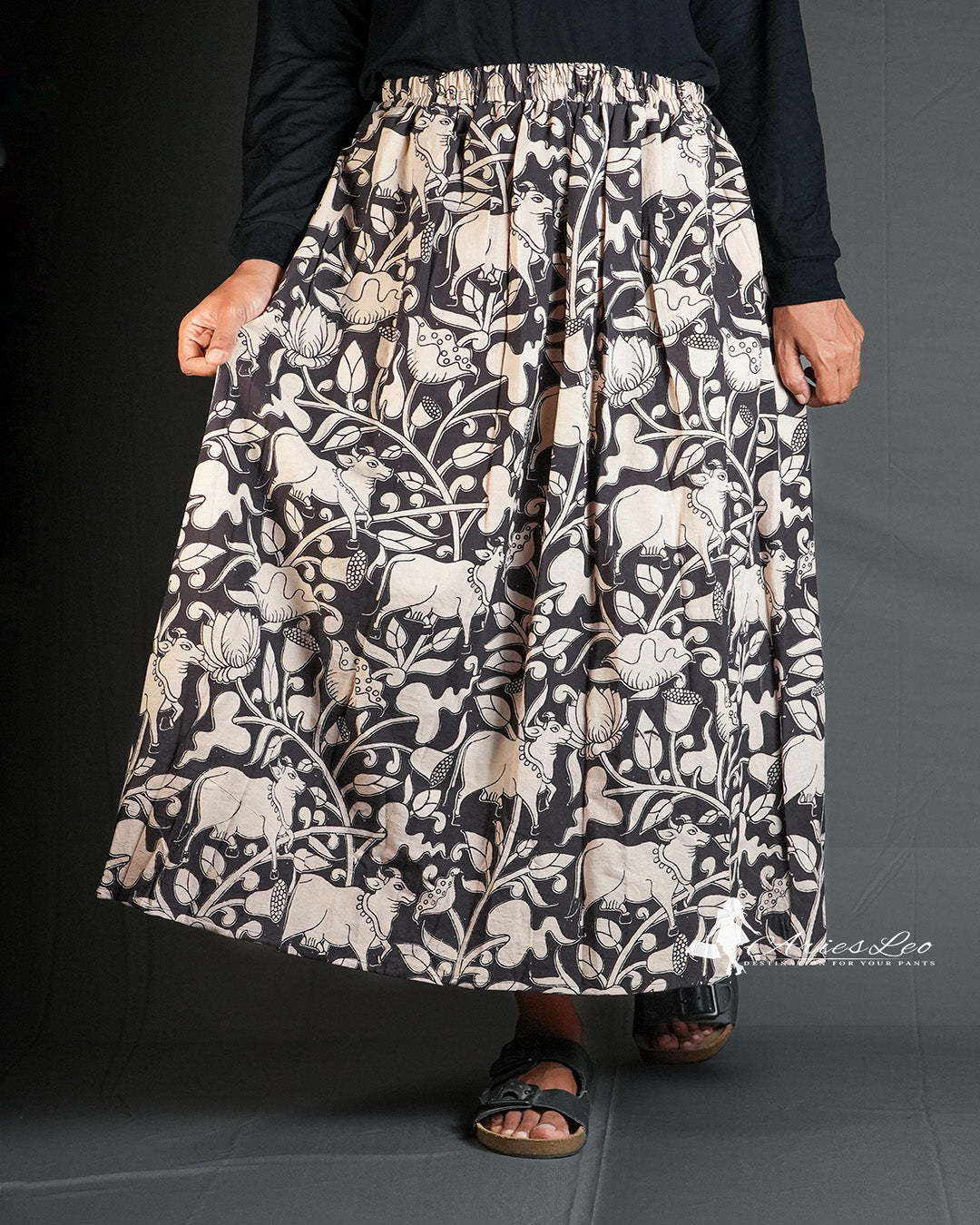 SKIRT WITH KALAMKARI HANDBLOCK