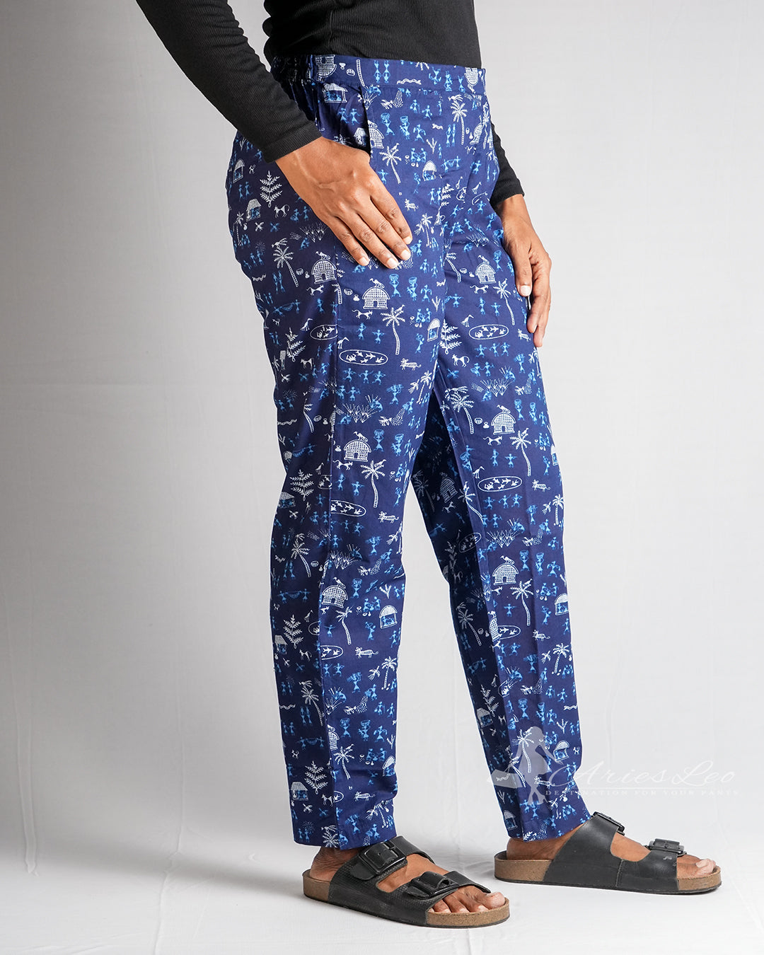 PRINTED STRAIGHT PANTS -WARLI PRINT