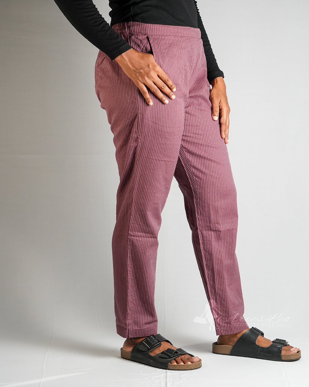 KANTHA STRAIGHT PANTS-MAUVE