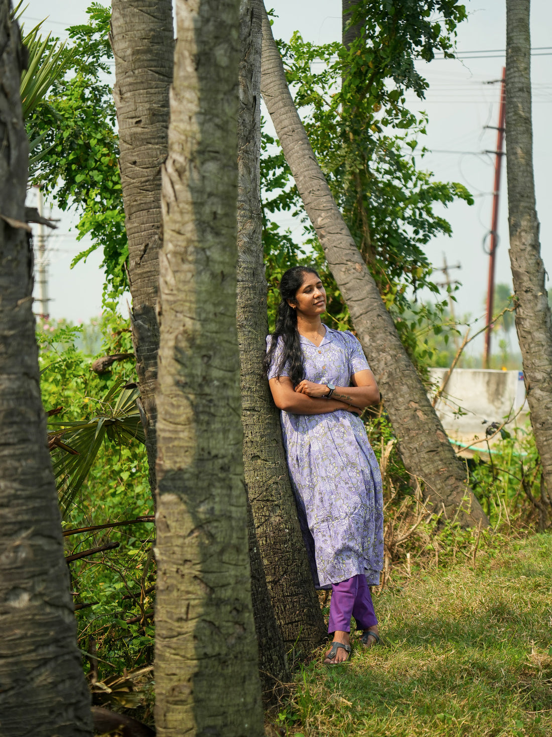 Vanya Lavender Cotton Dress