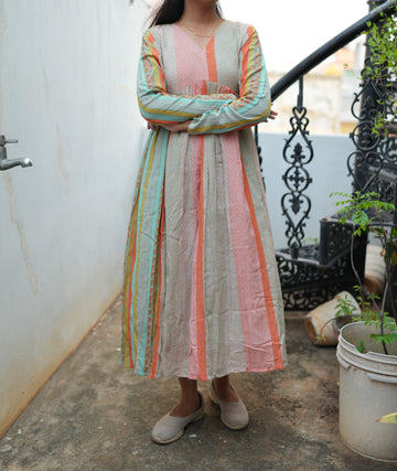 Saira Pastel Stripe Cotton Dress