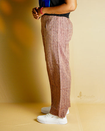 COTTON PALAZO-BROWN LINES