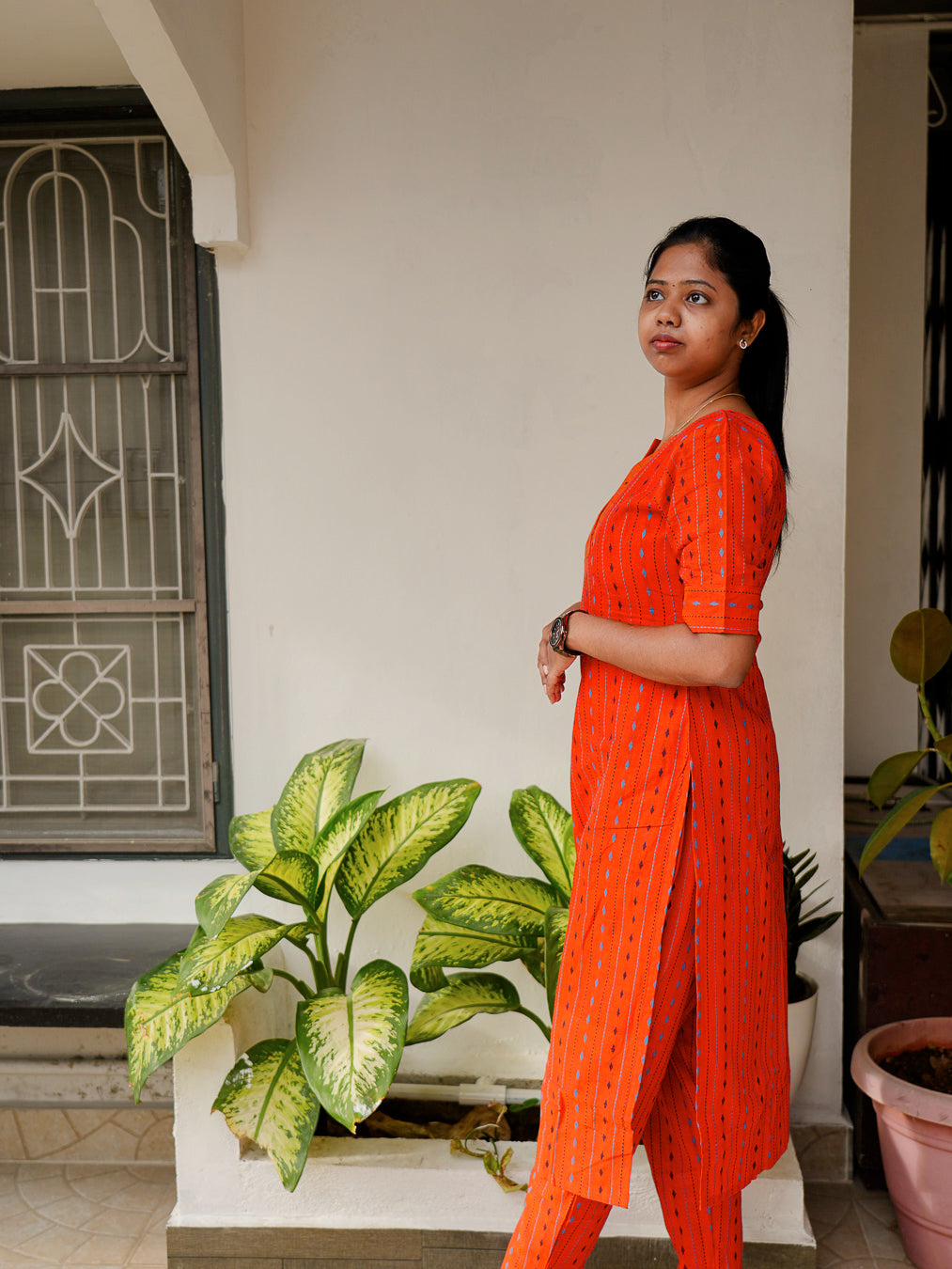 Orange Cotton Co-ord Set
