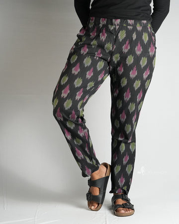 Ikkat Straight Pant-BLACK GPW