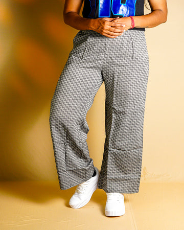 COTTON PALAZO-GREY DESIGN