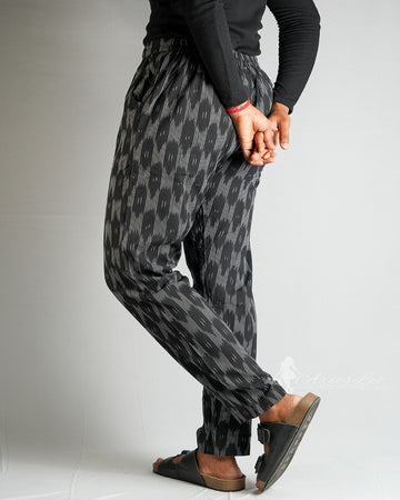Ikkat Straight Pant-BLACK WL