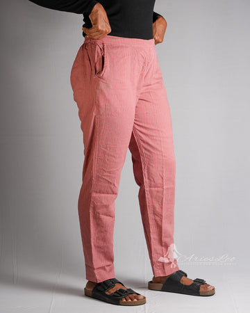 KANTHA STRAIGHT PANTS-MULBERY