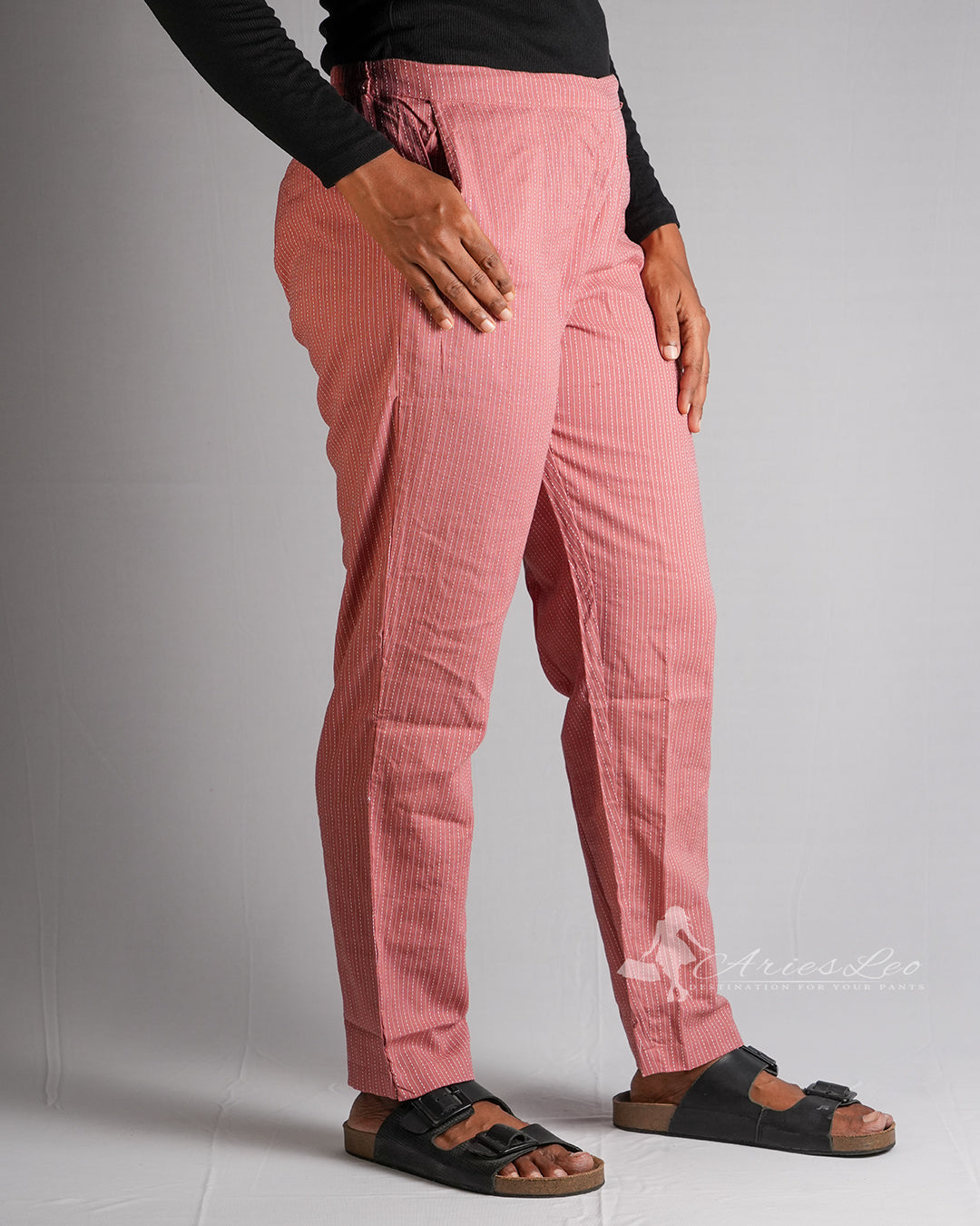 KANTHA STRAIGHT PANTS-MULBERY