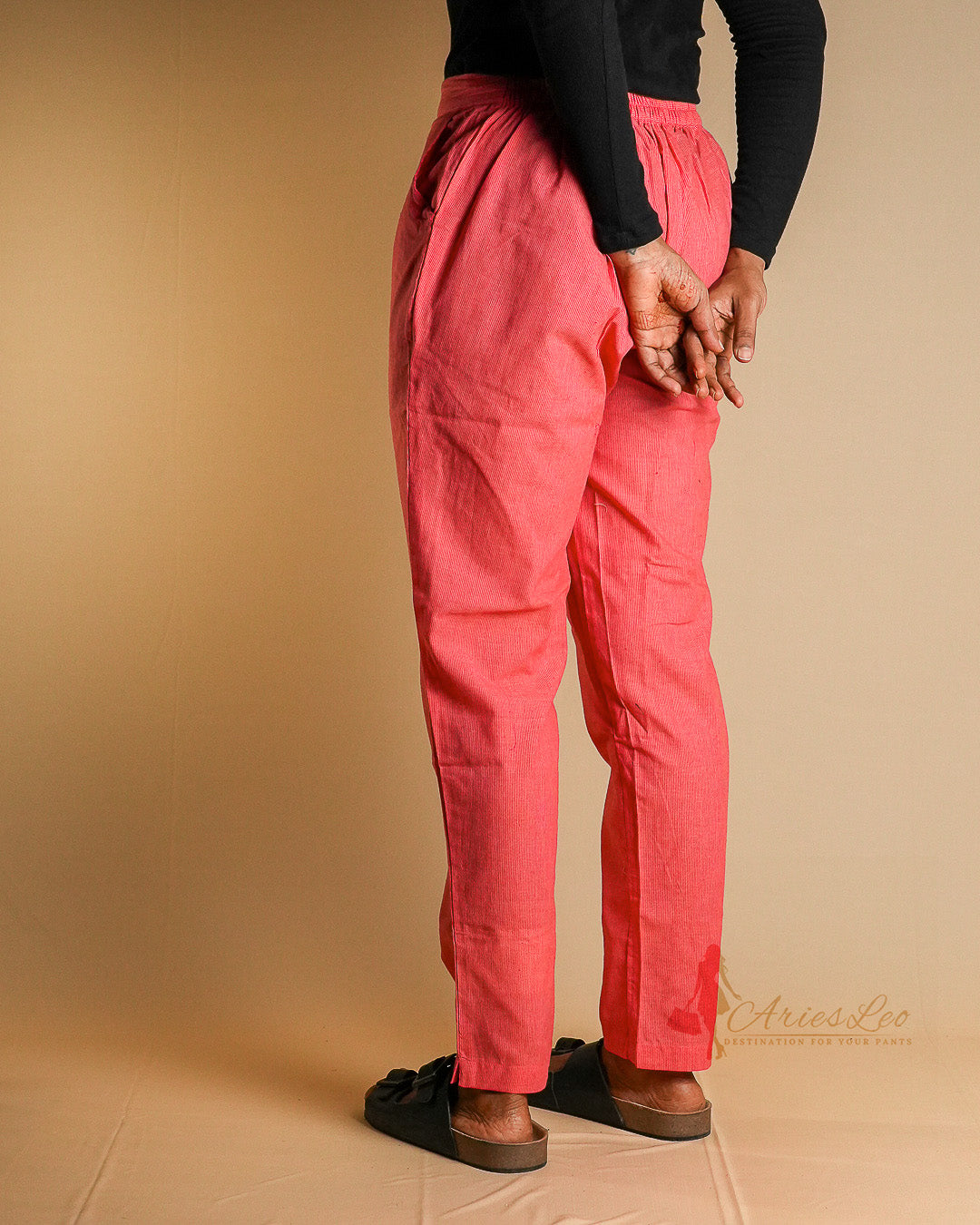 PINSTRIPES STRAIGHT CUT -PEACH