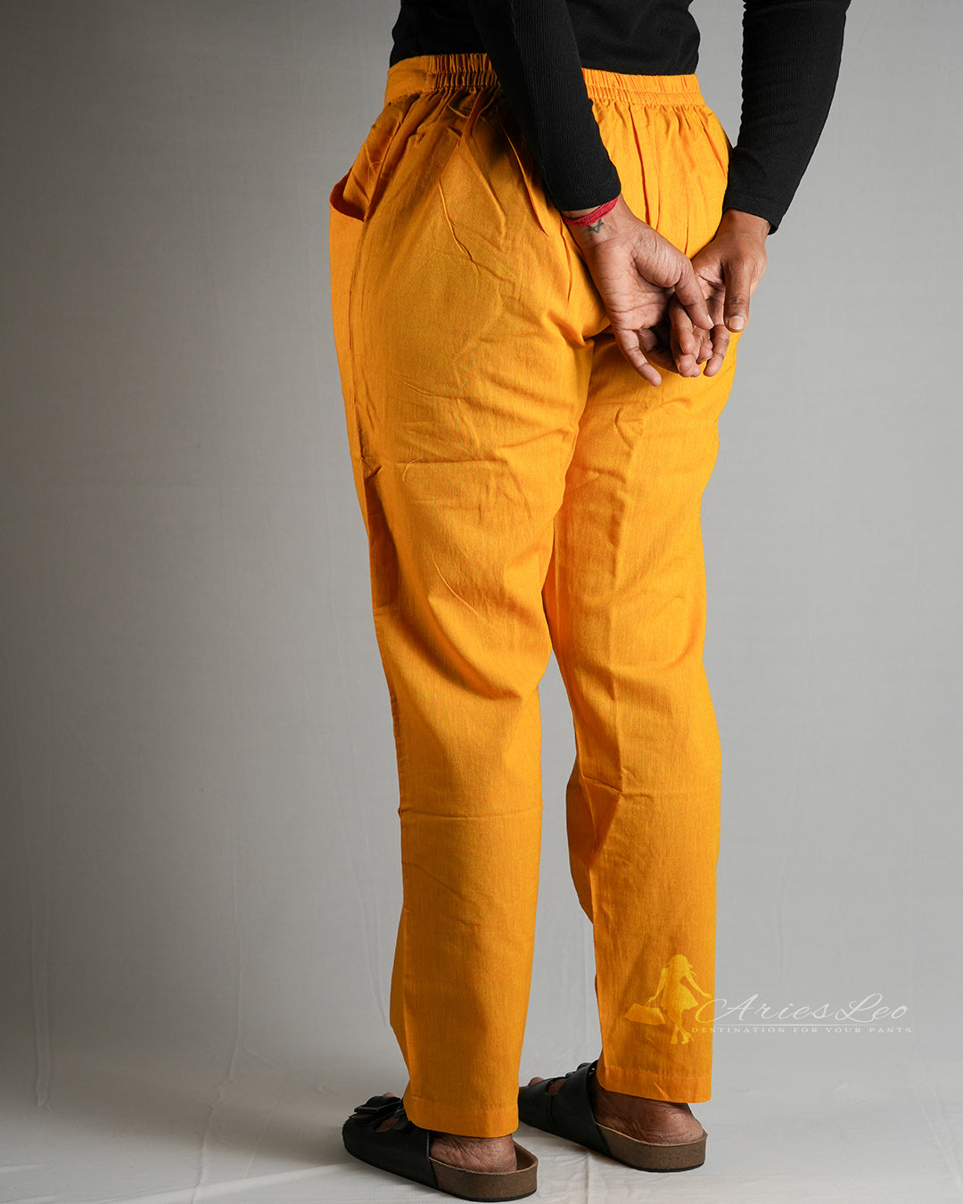 Plain straight cut pant -GOLDEN YELLOW