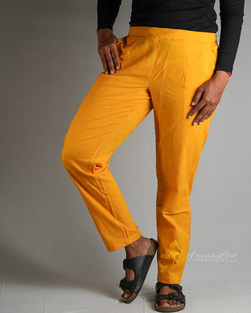 Plain straight cut pant -GOLDEN YELLOW
