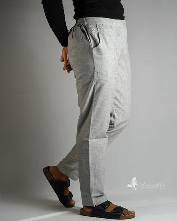 Plain straight cut pant -GREY