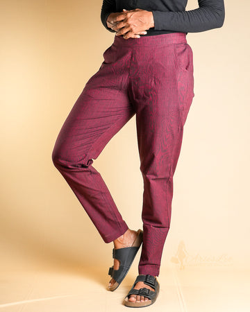 Plain straight cut pant -MAROON