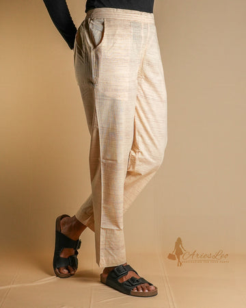 Plain straight cut pant -SANDAL