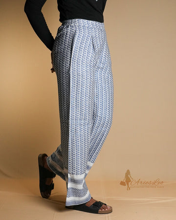 JAQUARD BLUE ZIG ZAG