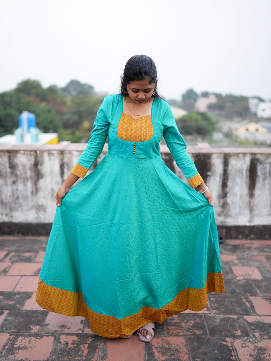 Meher Teal Anarkali