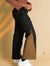 KADHI APPLIQUE PANTS - BLACK WITH OLIVE GREEN